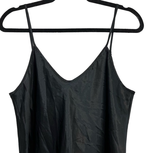 INTIMATE MOODS Satin Black VINTAGE Chemise Nighty Lingerie USA Made Slip sz M - Picture 6 of 16